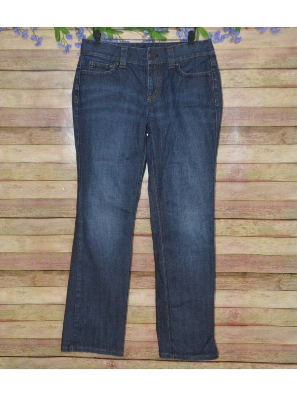 Ann Taylor Jeans Womens Size 10 Curvy Fit Lindsay Waist Blue Denim Straight Leg